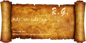 Róth Géza névjegykártya