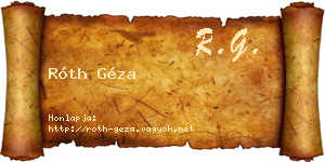 Róth Géza névjegykártya