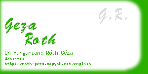 geza roth business card
